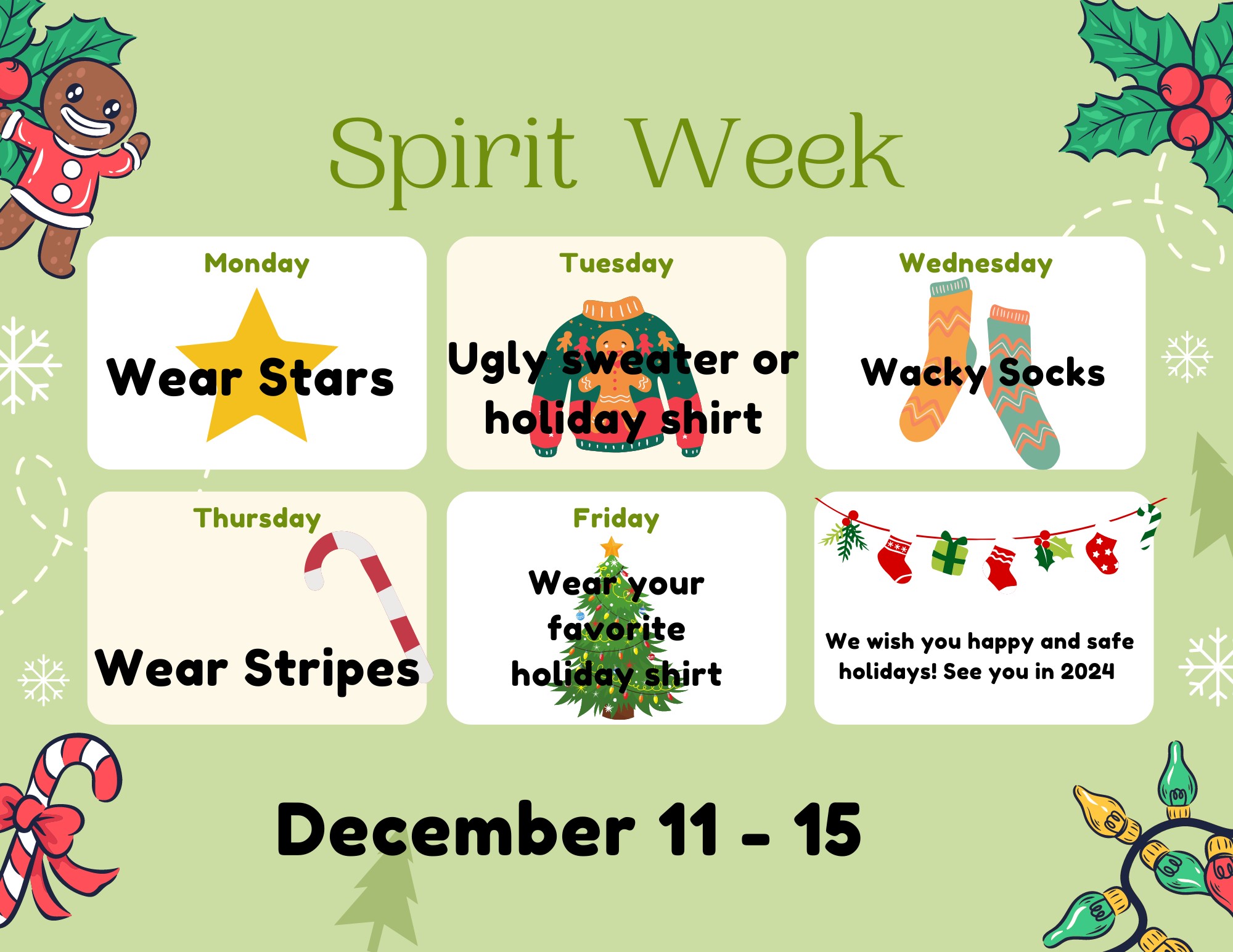 Holiday Spirit Week