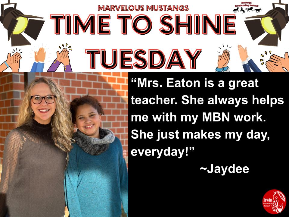 time to shine featuring a teacher and student