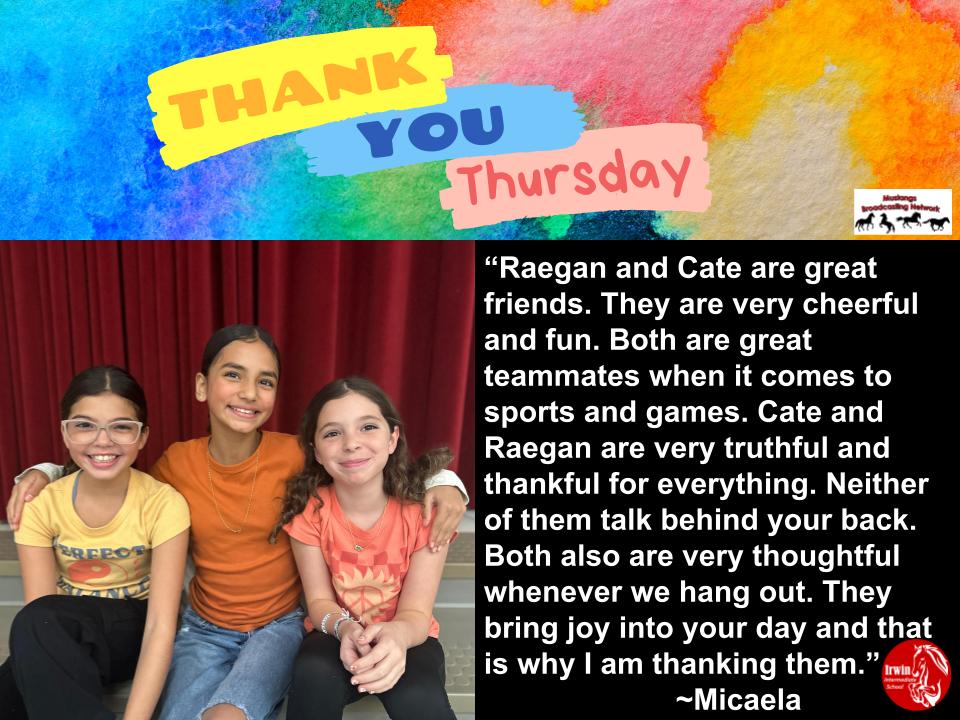 Thank You Thursday with Raegan Cate Micaela